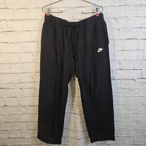 Nike Sportswear Club Fleece Sweatpants Mens Large Black Open Hem 804395-010